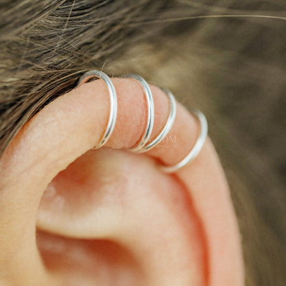 Set of 2 Ear Cuffs or Single Ear Cuff 20g Double & Criss Cross Ear Cuff No Piercing Cartilage Ear Cuff Silver Ear Cuff Gold Ear Cuff