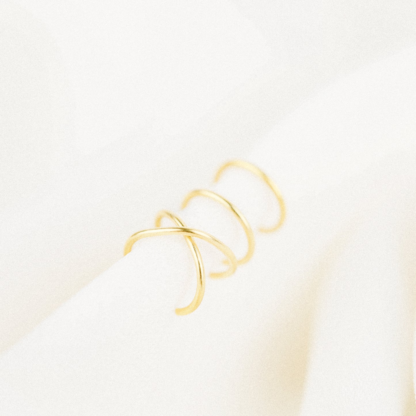 Tiny Thin Criss Cross Helix Cuff • Upper Ear Cuff • No Piercing is Needed • Gold • Silver • Rose Gold • BYSDMJEWELS
