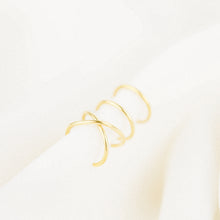 Load image into Gallery viewer, Tiny Thin Criss Cross Helix Cuff • Upper Ear Cuff • No Piercing is Needed • Gold • Silver • Rose Gold • BYSDMJEWELS
