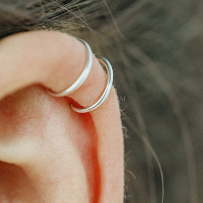 Set of 2 Ear Cuffs or Single Ear Cuff 20g Double & Criss Cross Ear Cuff No Piercing Cartilage Ear Cuff Silver Ear Cuff Gold Ear Cuff