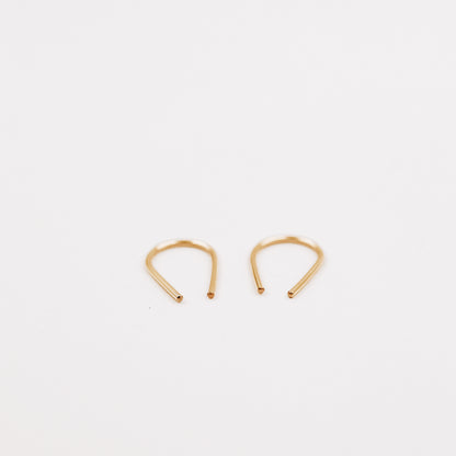 Minimal geometric hoop earrings with clean contemporary lines