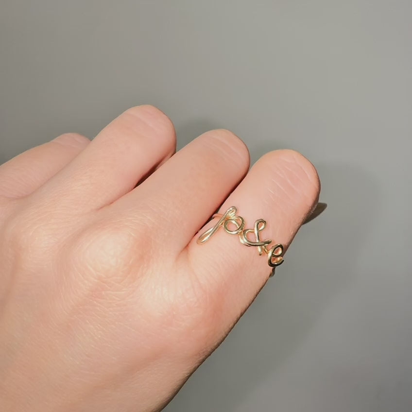 personalized initials ring handmade adjustable delicate wire ring