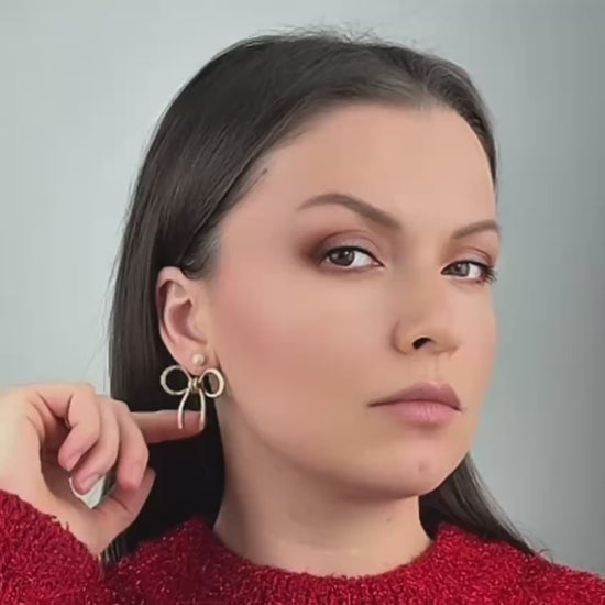 Bow Earring Jackets – Sterling Silver Studs, Lightweight Statement Jewelry