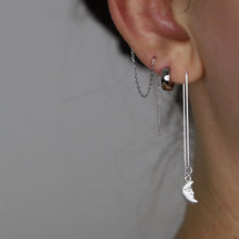 Load and play video in Gallery viewer, Tiny Moon Ear Threader, Silver, Gold, Rose Gold BYSDMJEWELS

