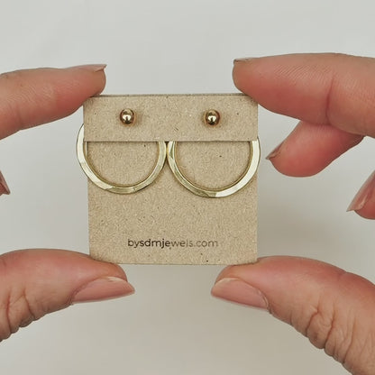 Round Ear Jacket Earrings