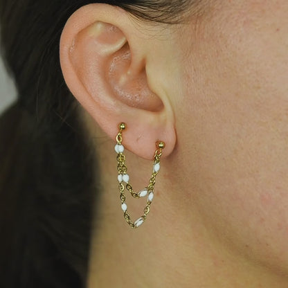 Double Chain Stud Earring