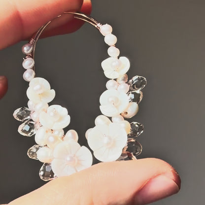 Floral Pearl Ear Climbers