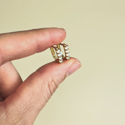Opal Huggie Earrings