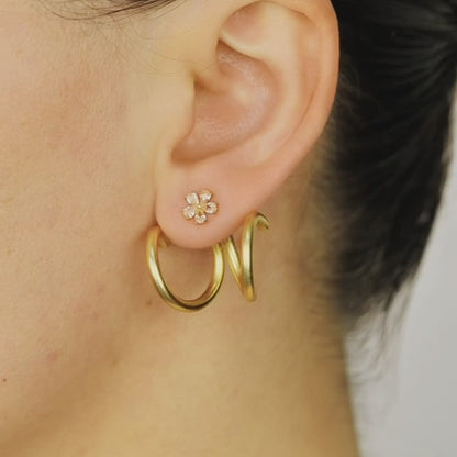 Double Loop Ear Jacket Earrings