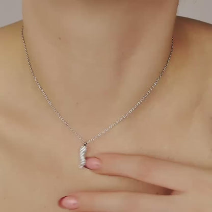 Stainless Steel Pave Italian Horn Necklace, Cornicello Necklace, Good Luck Charm, Italian Jewelry, Protection Jewelry, Chili Jewelry