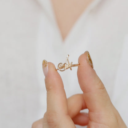 Dainty Initial Ring • Custom Letter Ring in Sterling Silver, Gold & Rose Gold • Uppercase Initial Ring • Bridesmaids Gifts • BYSDMJEWELS