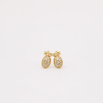 Minimal pineapple earrings inspired by tropical summer style