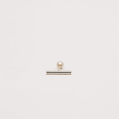Thin bar screw back earring designed for comfortable daily wear
