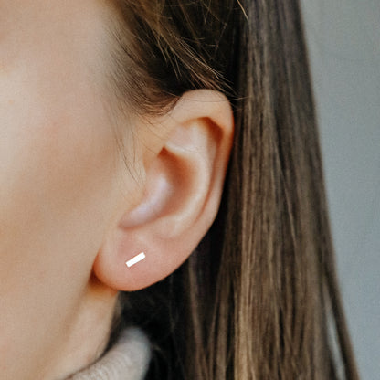 Modern minimalist silver stud earrings for everyday wear