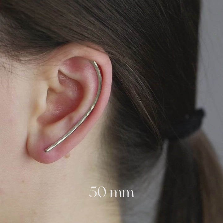15 mm Dainty Long Ear Climbers • Silver, Gold, Rose gold • BYSDMJEWELS