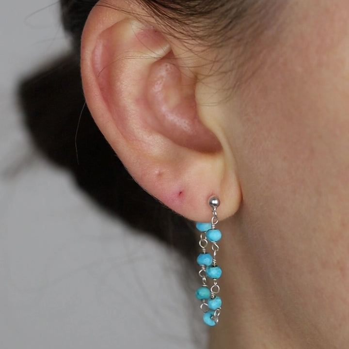 Simple Dangle Earrings • Turquoise Stud Earrings • Silver, Gold, Rose Gold • BYSDMJEWELS