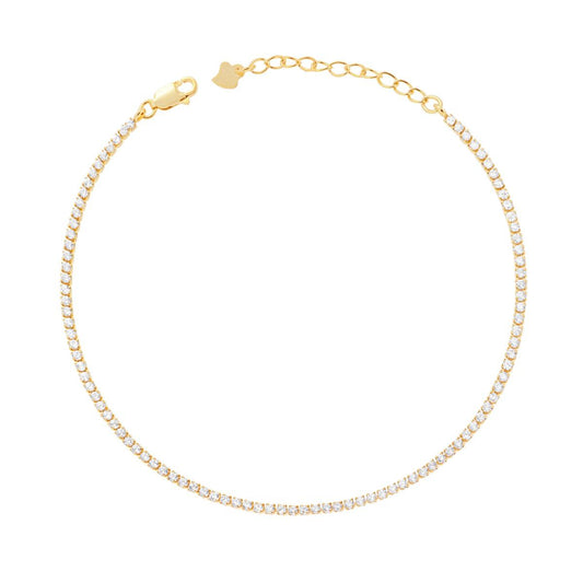 Sterling Silver Tennis Anklet • Tennis Chain Anklet Bracelet • Adjustable Tennis Anklet • Cubic Zircon Anklets • Crystal Sparkly Anklet