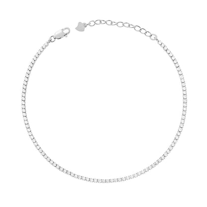 Sterling Silver Tennis Anklet • Tennis Chain Anklet Bracelet • Adjustable Tennis Anklet • Cubic Zircon Anklets • Crystal Sparkly Anklet