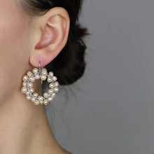 Load and play video in Gallery viewer, Pearl Earrings • Hoop Earrings • Bridal Freshwater Pearls Earrings • BYSDMJEWELS
