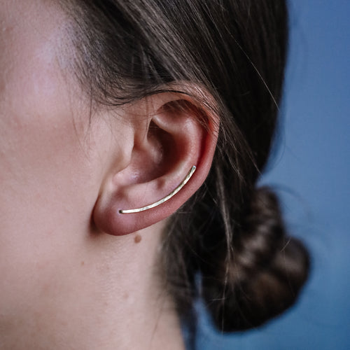 30 mm Dainty Long Ear Climbers • Silver, Gold, Rose gold • BYSDMJEWELS