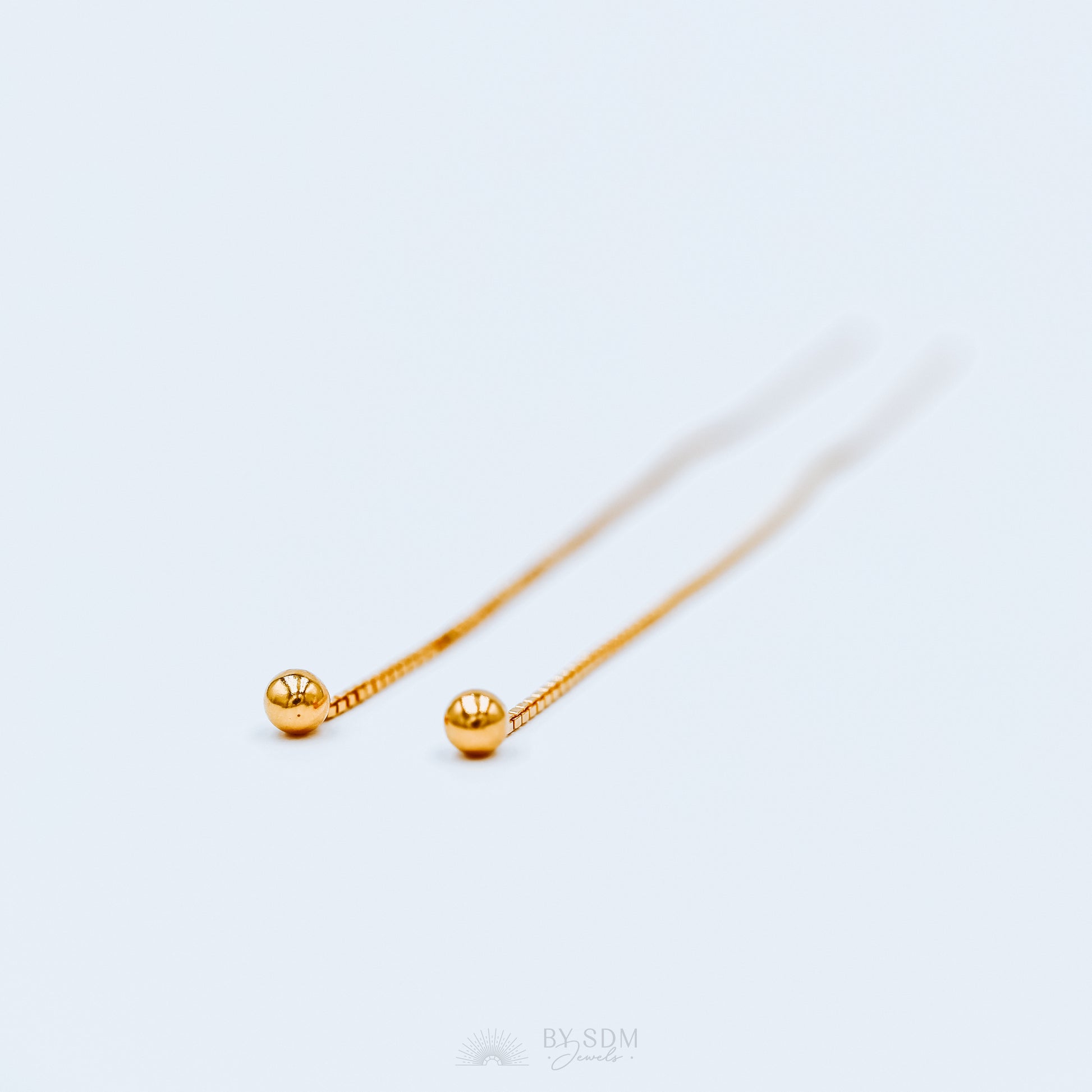 Tiny Ball Ear Threader • Gold, Silver, Rose Gold