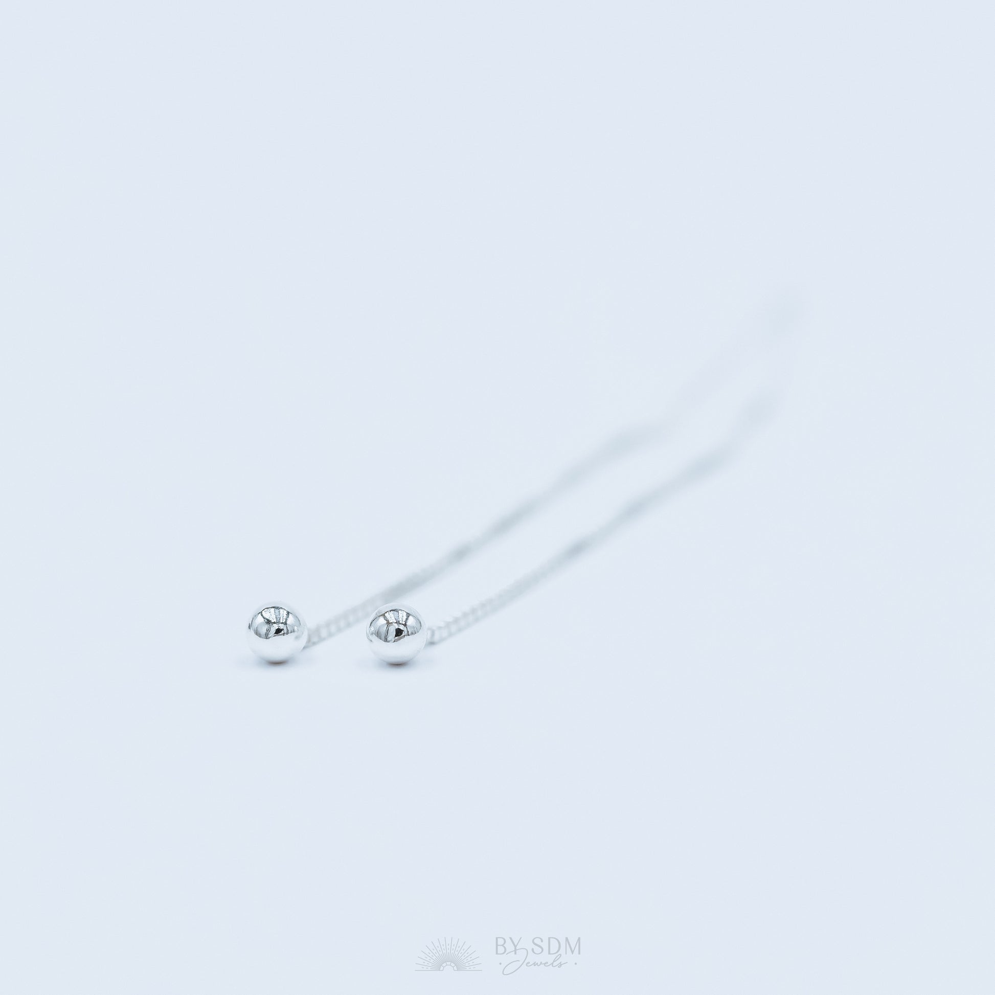 Tiny Ball Ear Threader • Gold, Silver, Rose Gold
