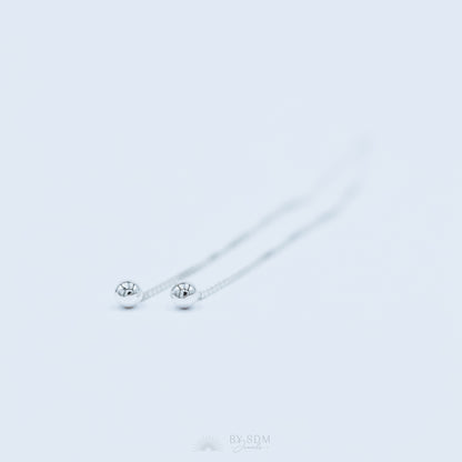 Tiny Ball Ear Threader • Gold, Silver, Rose Gold