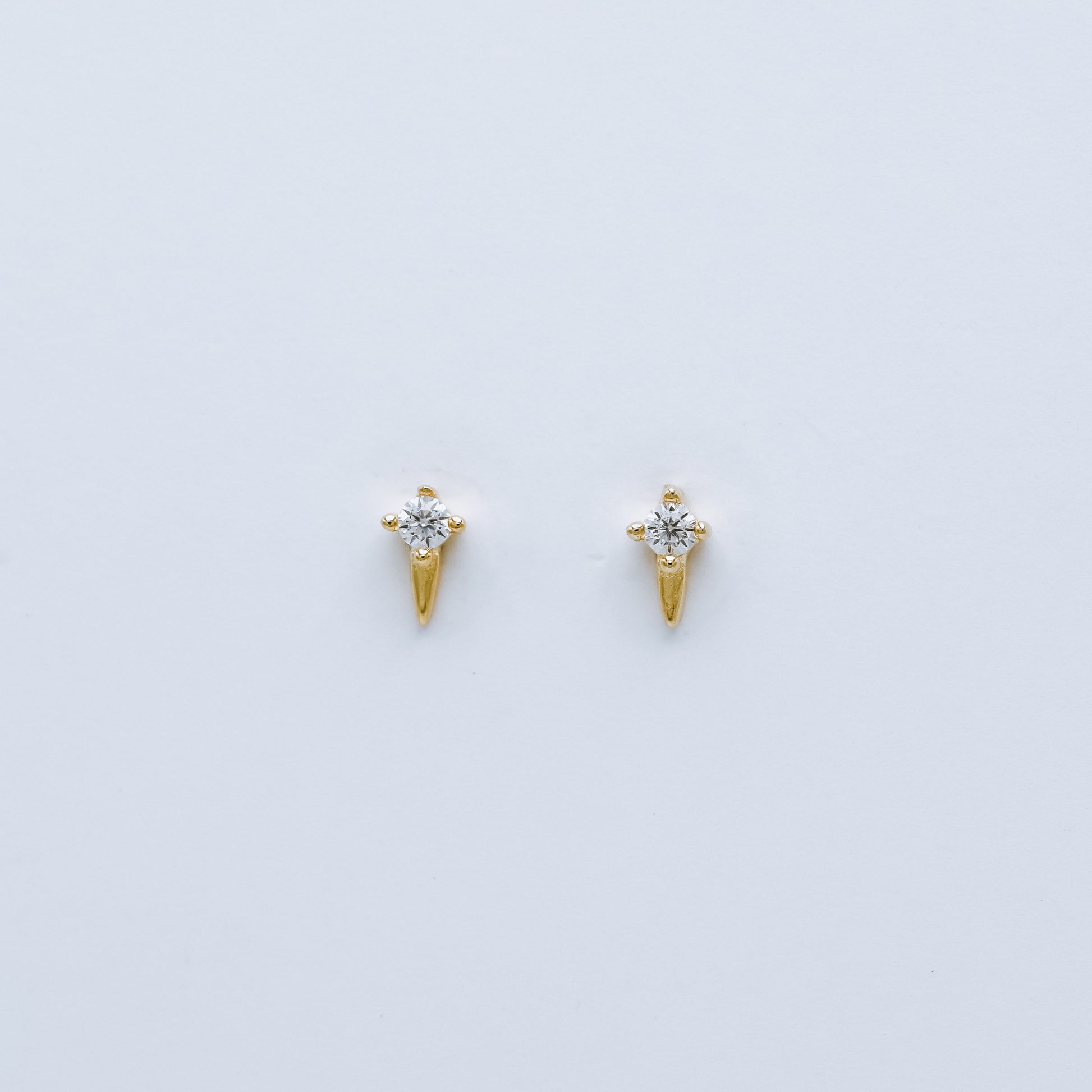 Dainty CZ Spike Stud Earrings, Helix Small Cone Post Stud Earrings, Cartilage Tragus Studs, Second Hole Earrings, BYSDMJEWELS