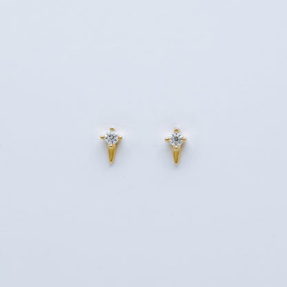 Dainty CZ Spike Stud Earrings, Helix Small Cone Post Stud Earrings, Cartilage Tragus Studs, Second Hole Earrings, BYSDMJEWELS