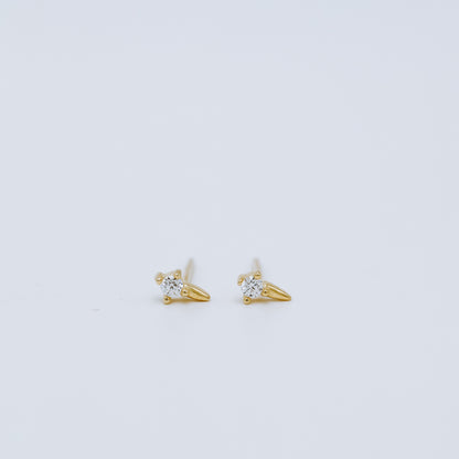 Dainty CZ Spike Stud Earrings, Helix Small Cone Post Stud Earrings, Cartilage Tragus Studs, Second Hole Earrings, BYSDMJEWELS