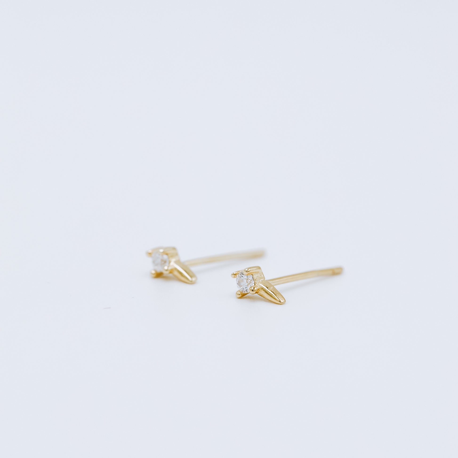 Dainty CZ Spike Stud Earrings, Helix Small Cone Post Stud Earrings, Cartilage Tragus Studs, Second Hole Earrings, BYSDMJEWELS