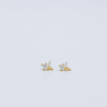 Dainty CZ Spike Stud Earrings, Helix Small Cone Post Stud Earrings, Cartilage Tragus Studs, Second Hole Earrings, BYSDMJEWELS