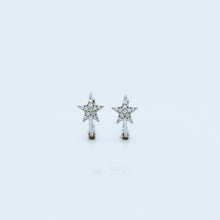 Load image into Gallery viewer, Tiny CZ star Hoop Earrings, Cartilage Earrings, Huggie Hoop Earrings, Star Hoop Earrings, Small Hoop Earrings, Dainty Hoops, Tiny Hoops 9mm
