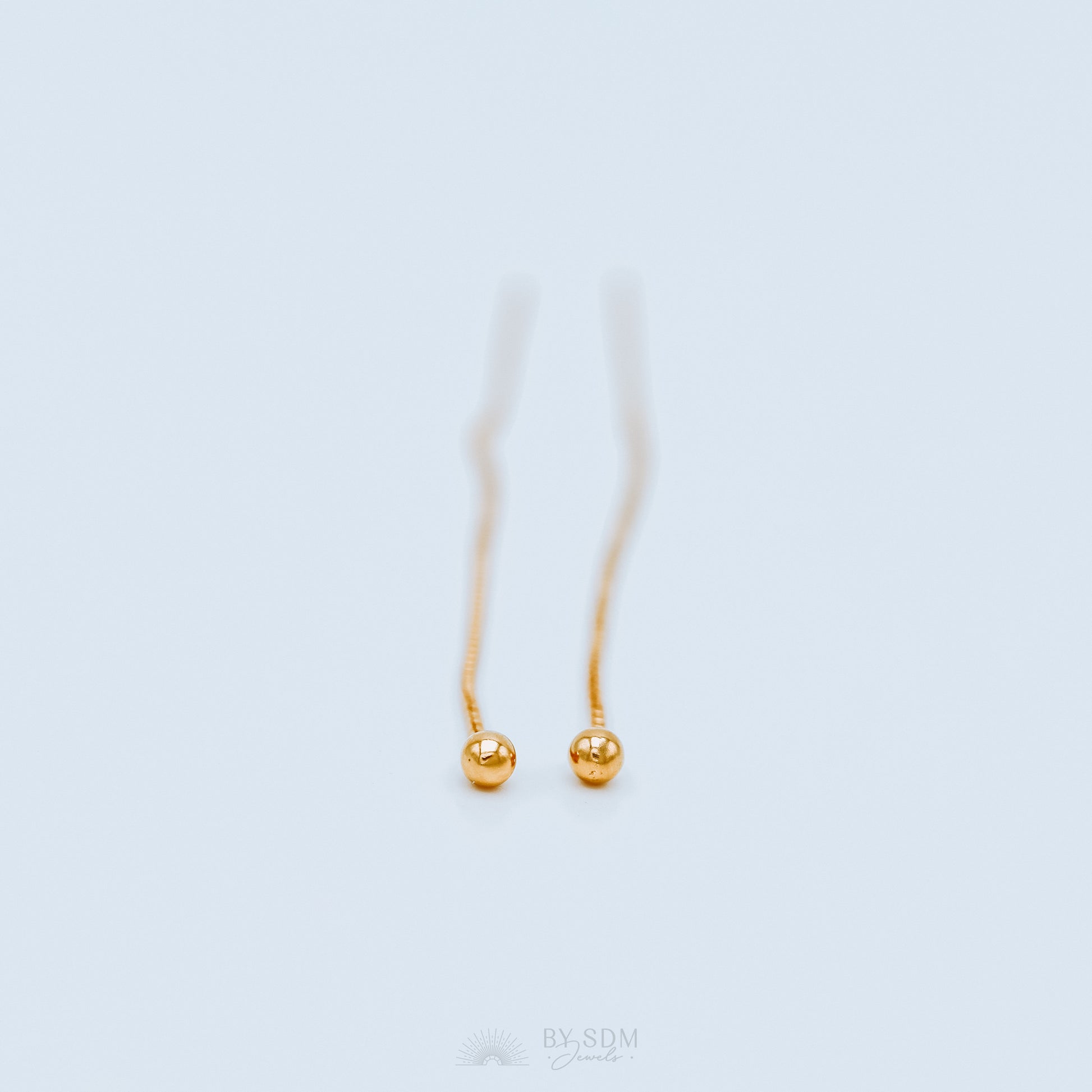 Tiny Ball Ear Threader • Gold, Silver, Rose Gold