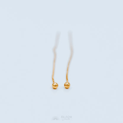 Tiny Ball Ear Threader • Gold, Silver, Rose Gold
