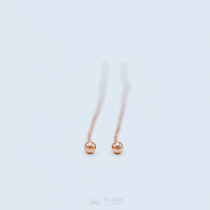 Tiny Ball Ear Threader • Gold, Silver, Rose Gold