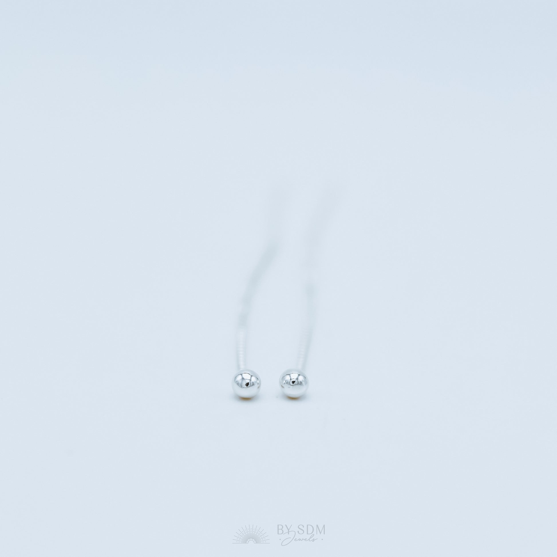 Tiny Ball Ear Threader • Gold, Silver, Rose Gold
