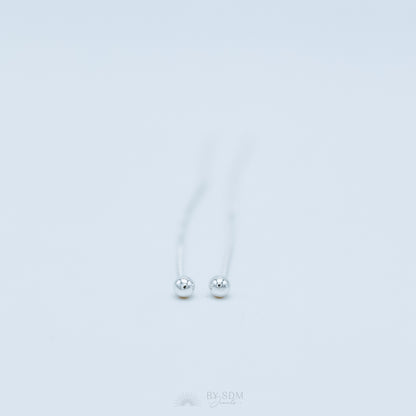 Tiny Ball Ear Threader • Gold, Silver, Rose Gold