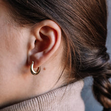 Load image into Gallery viewer, Statement Tapered Hoop Earrings • Gold Hoop Earrings • Lightweight Earrings • Minimalist Earrings • bySDMjewels jewelry
