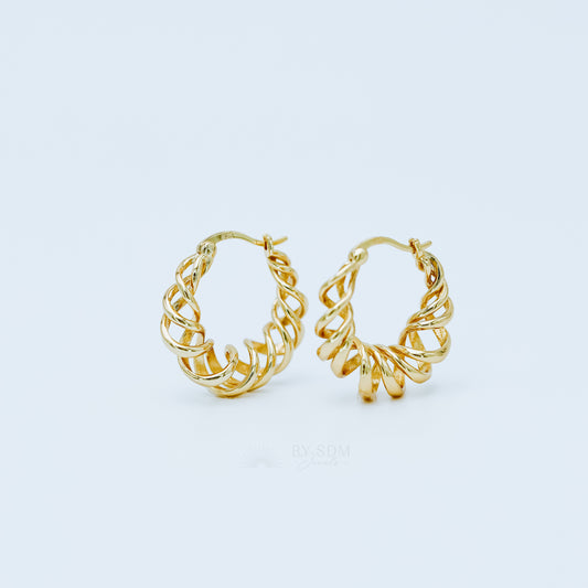 Twisted Hoop Earrings, Gold, Silver • Minimalist Earrings • Huggie Earrings • Birthday Gift • Perfect Gift for Her