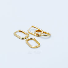 Load image into Gallery viewer, Gold Link Plain Earrings • Cable Link Double Hoop Earrings • Gold, Silver
