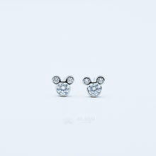 Load image into Gallery viewer, Triple Circle Studs Earrings • Mouse Stud Earrings, Silver
