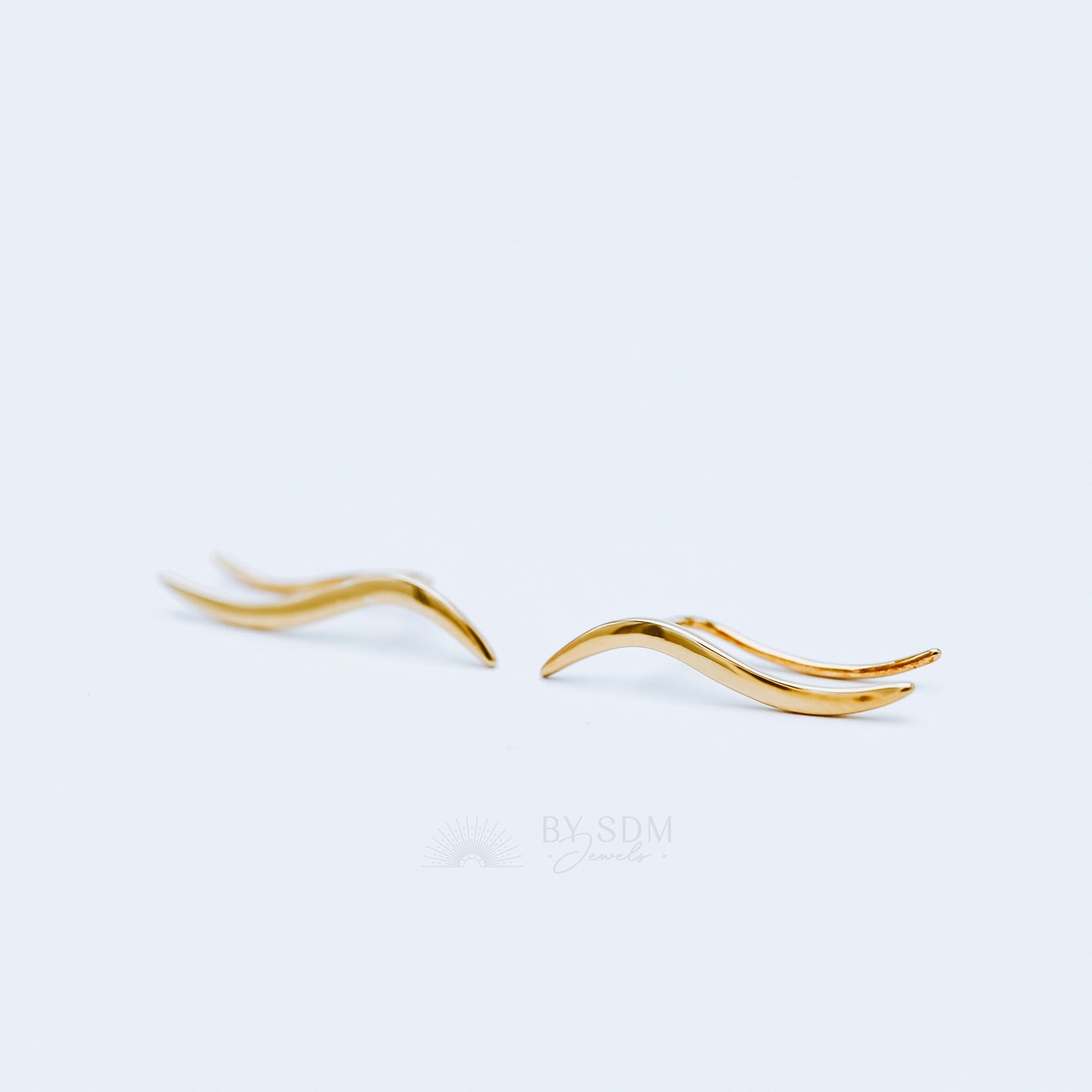 Simple Long Bar Climber Earrings • Gold • Silver