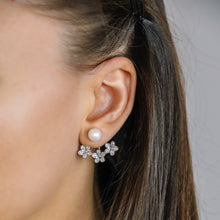 Load image into Gallery viewer, Daisy Flower Ear Jacket Front &amp; Back Earrings
