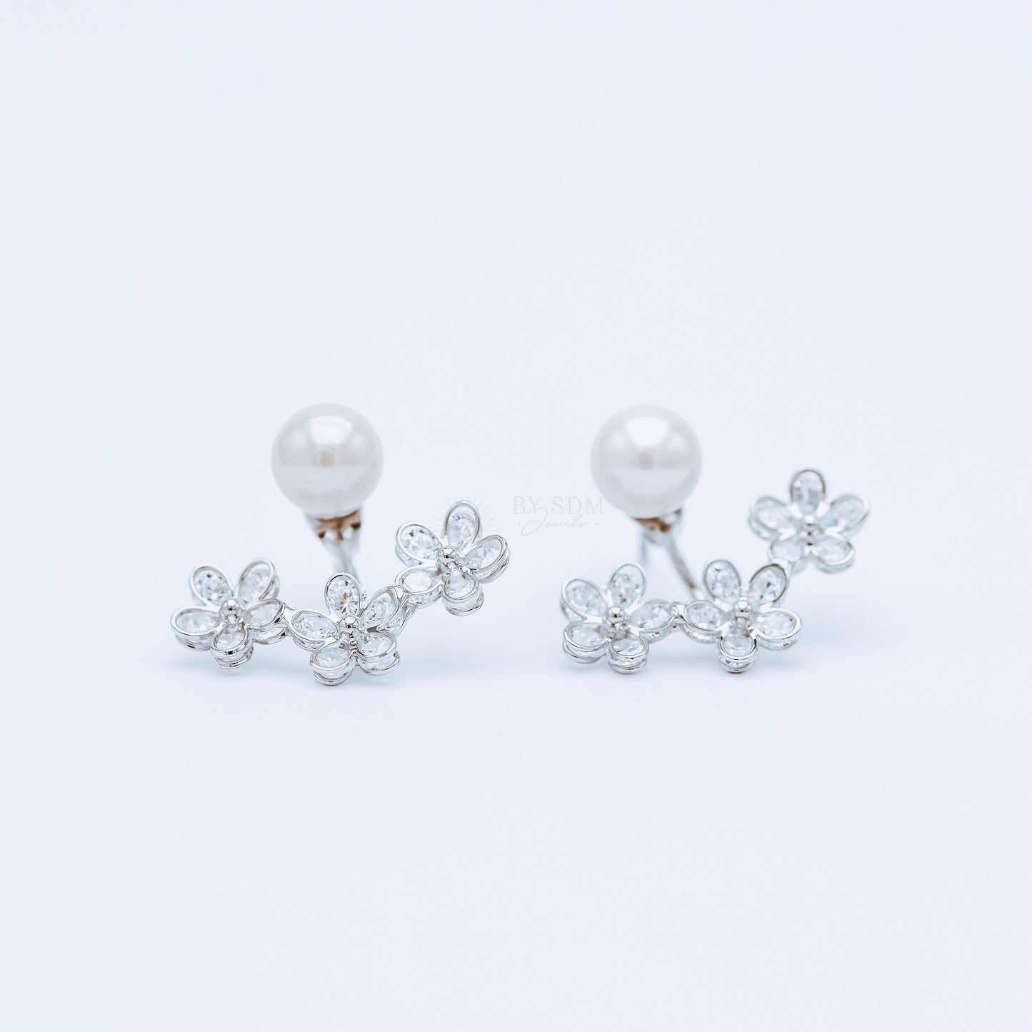 Daisy Flower Ear Jacket Front & Back Earrings