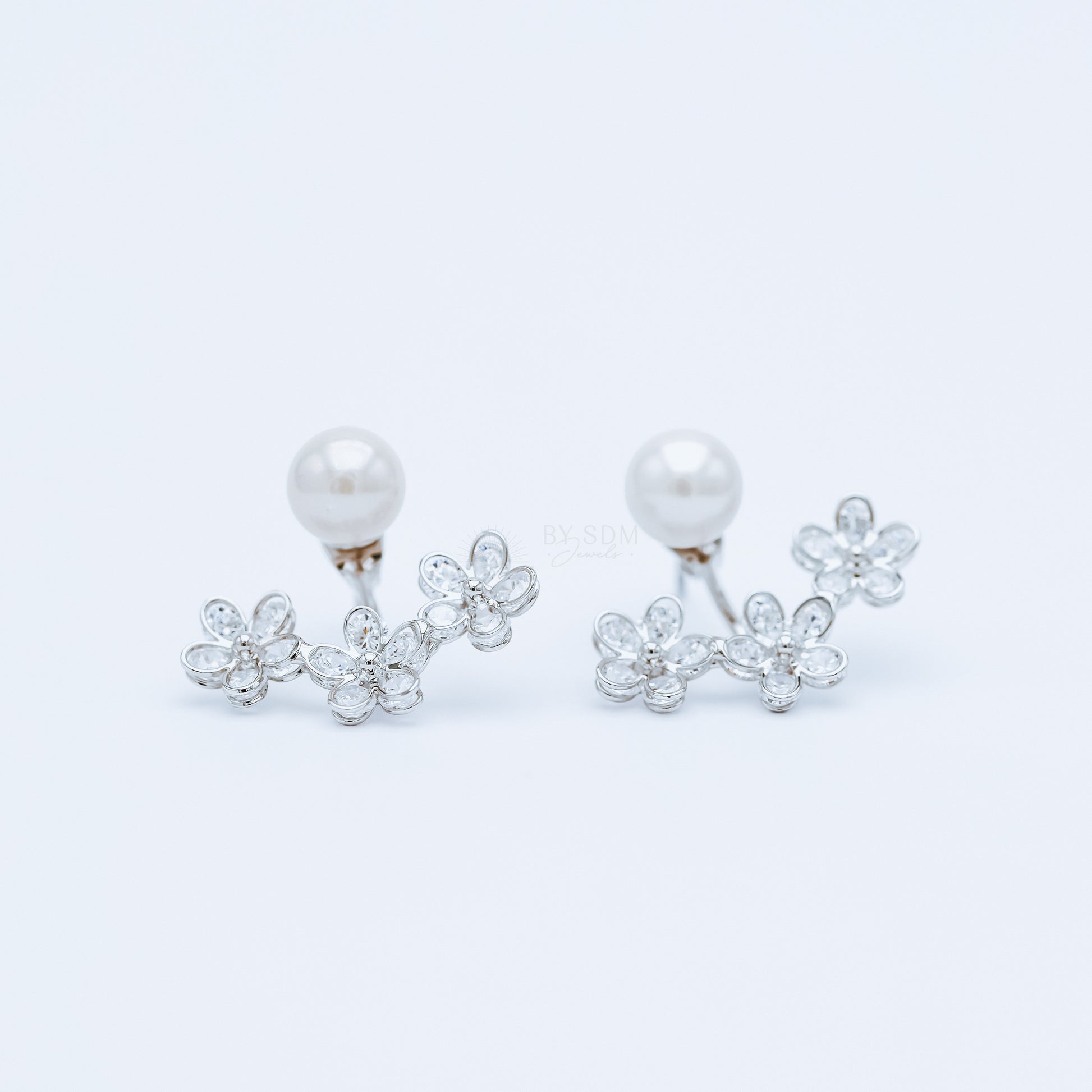 Daisy Flower Ear Jacket Front & Back Earrings