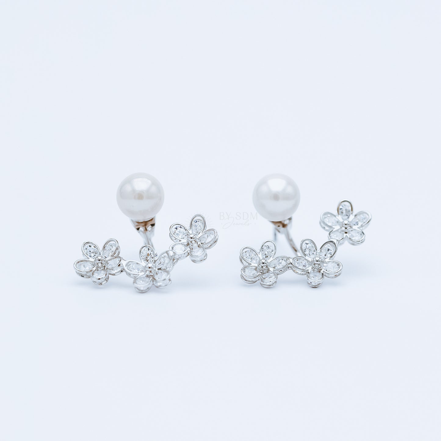 Daisy Flower Ear Jacket Front & Back Earrings