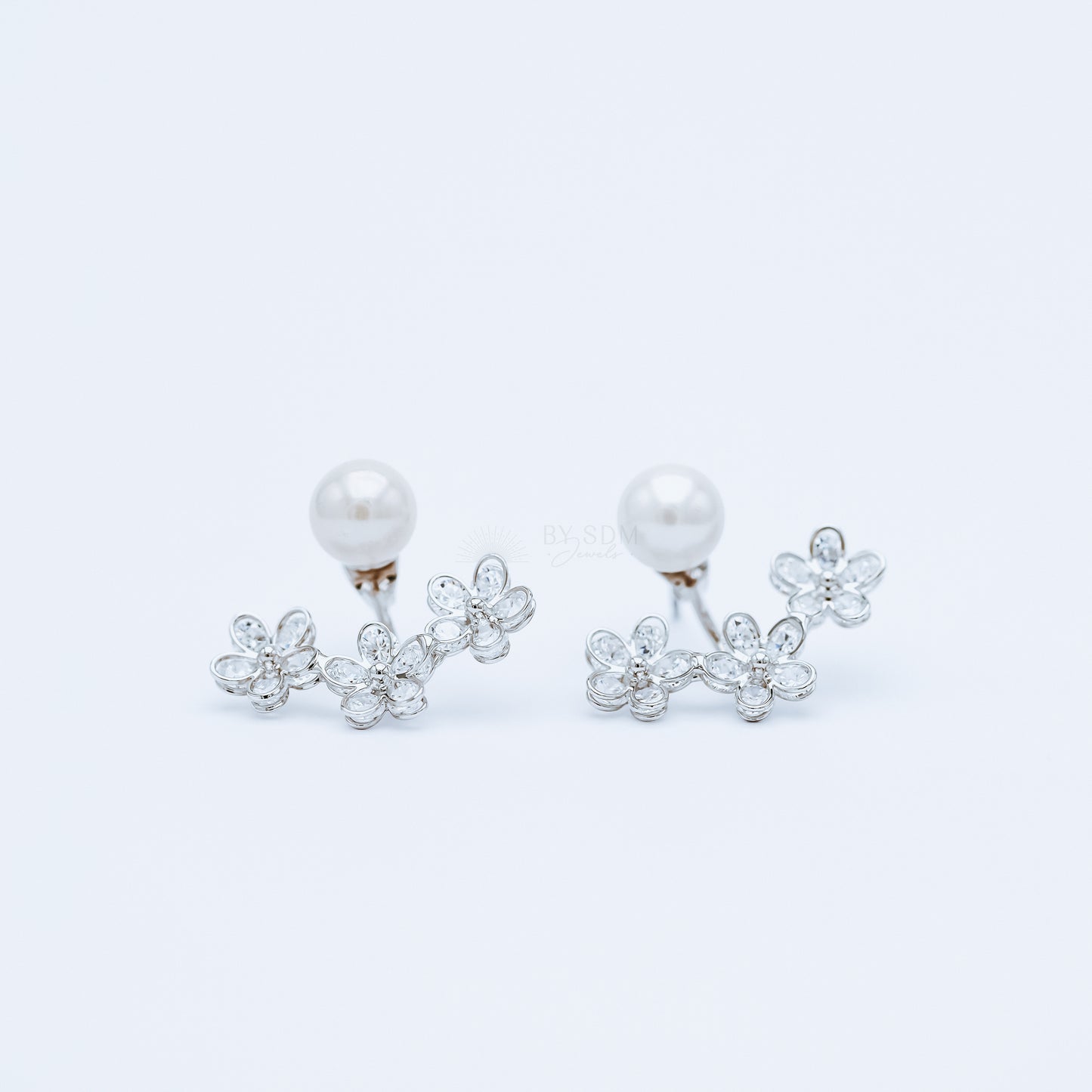 Daisy Flower Ear Jacket Front & Back Earrings