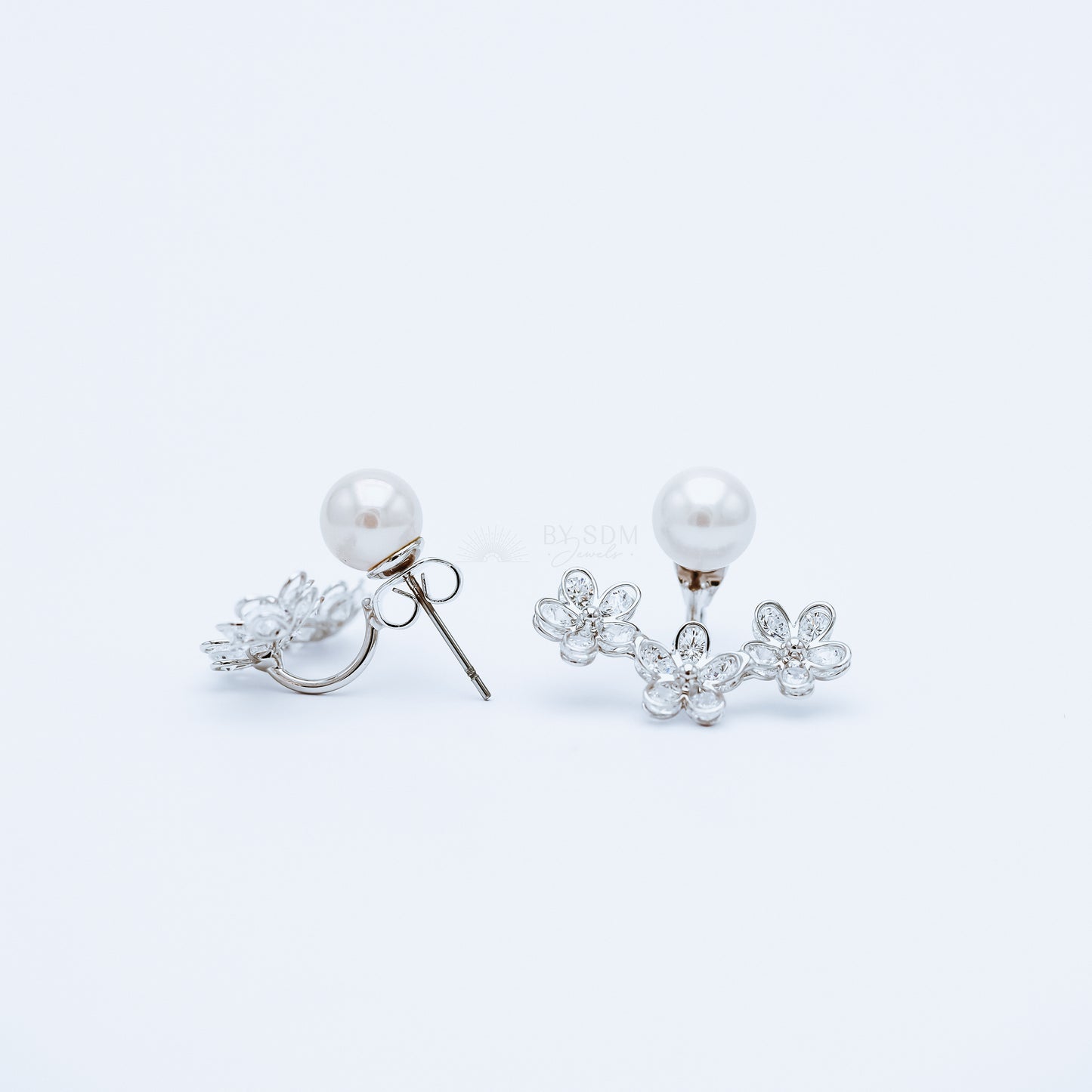 Daisy Flower Ear Jacket Front & Back Earrings