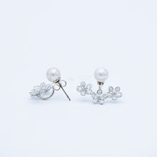 Load image into Gallery viewer, Daisy Flower Ear Jacket Front &amp; Back Earrings
